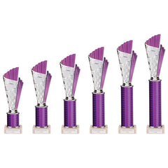 Flash Purple & Silver Tube Trophy