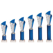 Flash Blue & Silver Tube Trophy