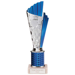 Flash Blue & Silver Tube Trophy