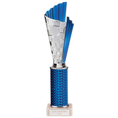 Flash Blue & Silver Tube Trophy