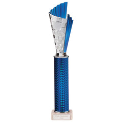 Flash Blue & Silver Tube Trophy