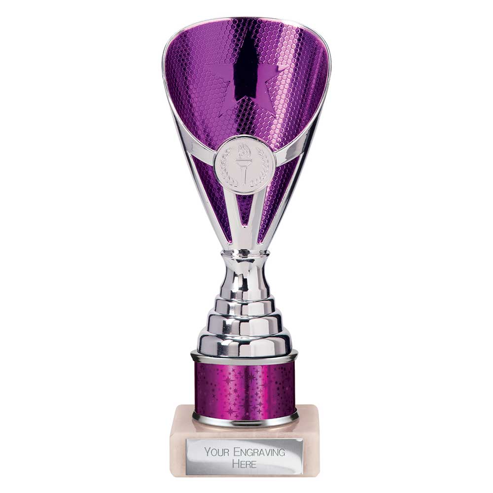 Rising Stars Purple & Silver Tube Trophy