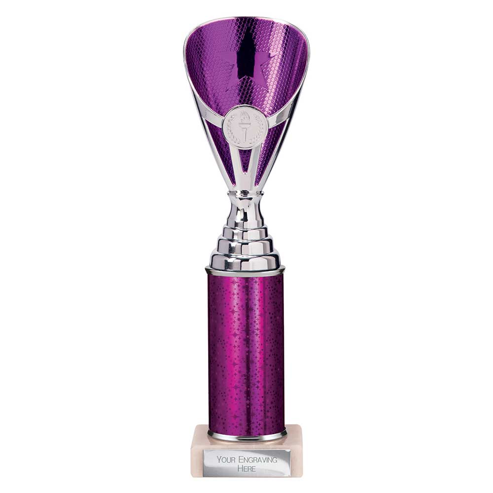 Rising Stars Purple & Silver Tube Trophy