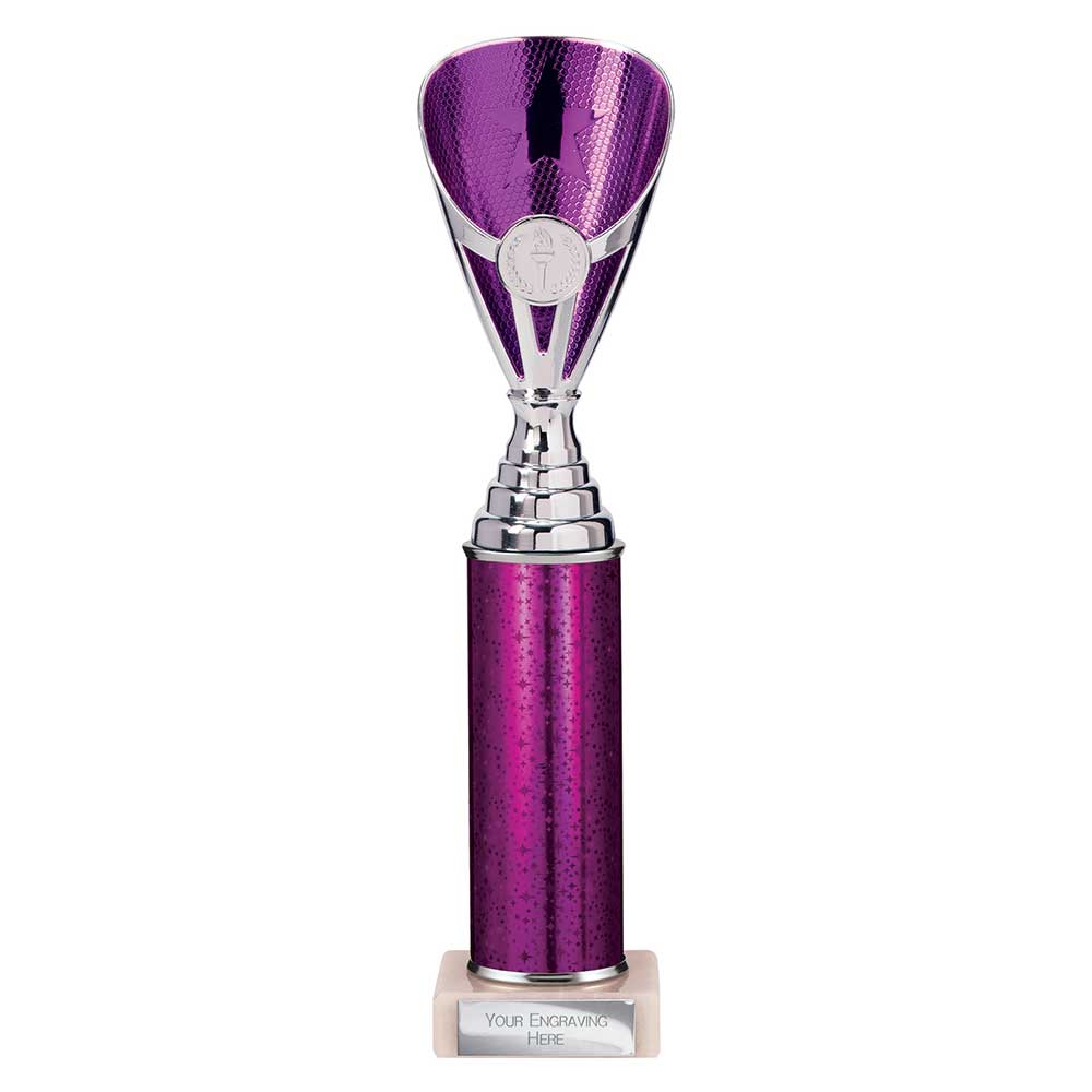 Rising Stars Purple & Silver Tube Trophy