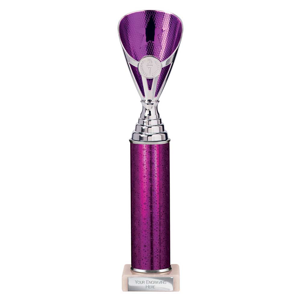 Rising Stars Purple & Silver Tube Trophy