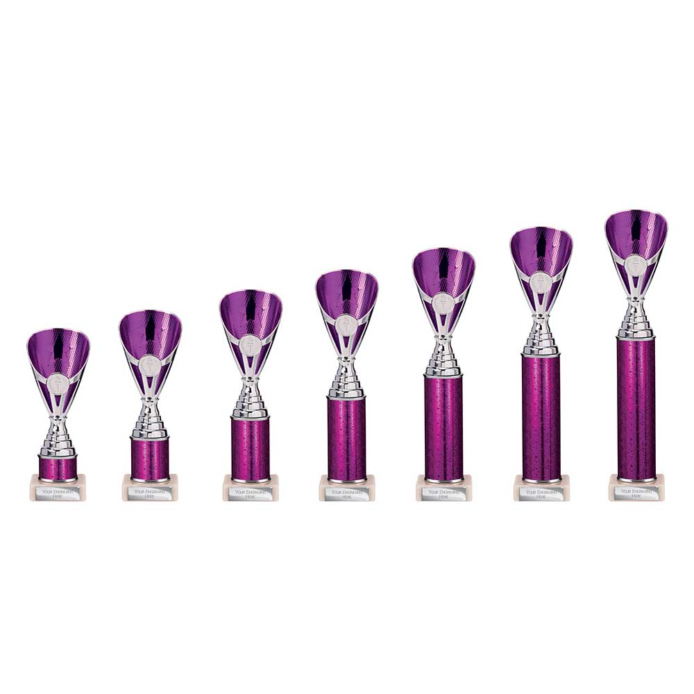 Rising Stars Purple & Silver Tube Trophy