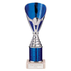 Rising Stars Blue & Silver Tube Trophy