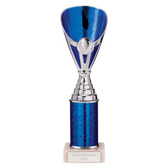 Rising Stars Blue & Silver Tube Trophy