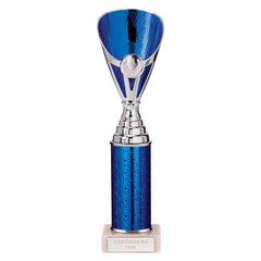 Rising Stars Blue & Silver Tube Trophy