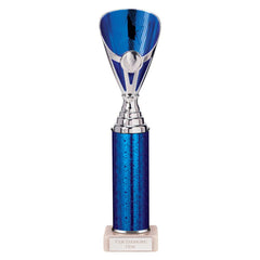 Rising Stars Blue & Silver Tube Trophy