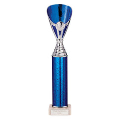 Rising Stars Blue & Silver Tube Trophy