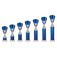 Rising Stars Blue & Silver Tube Trophy
