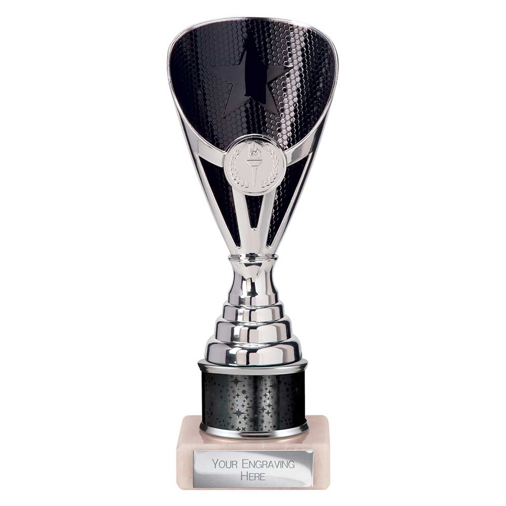 Rising Stars Black & Silver Tube Trophy