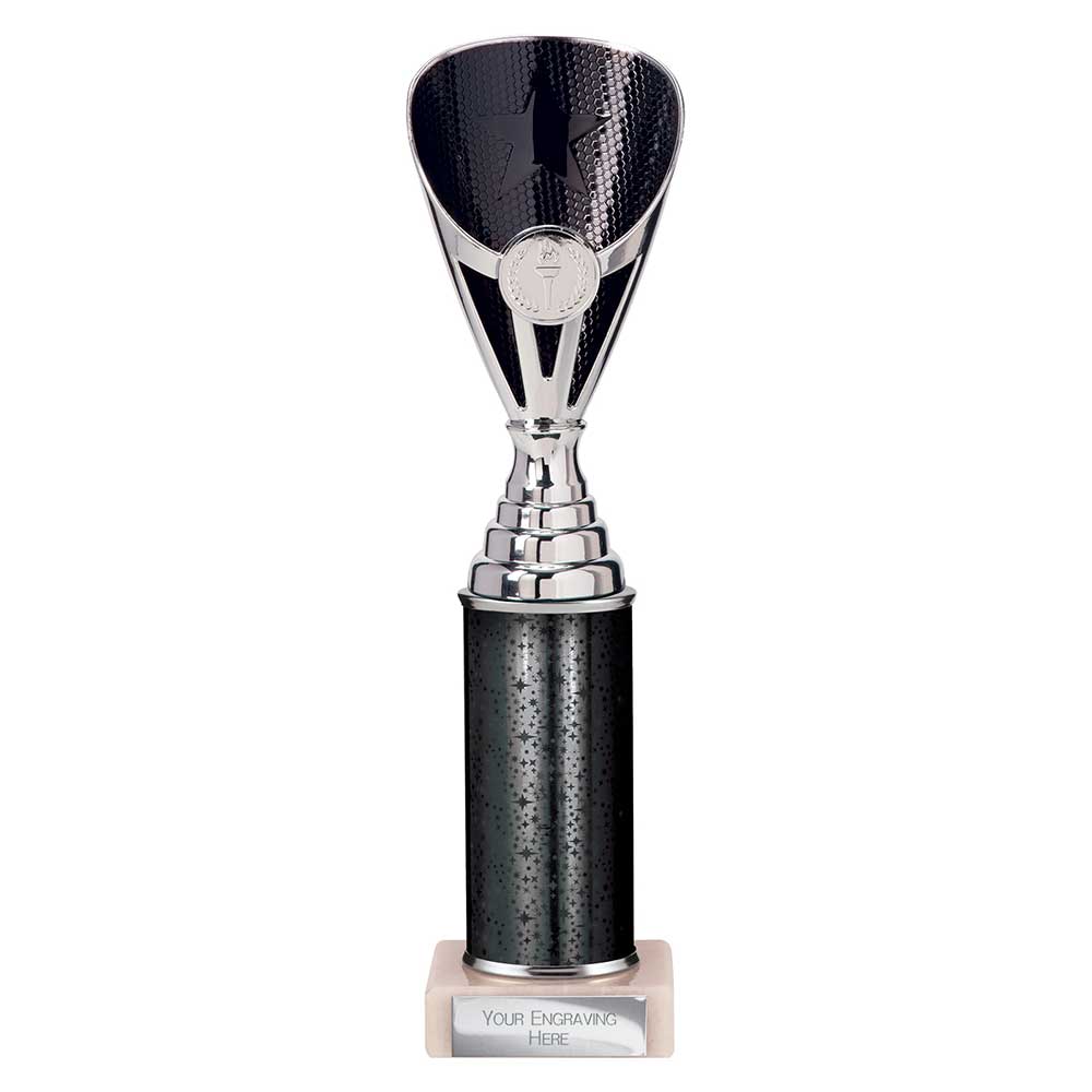 Rising Stars Black & Silver Tube Trophy