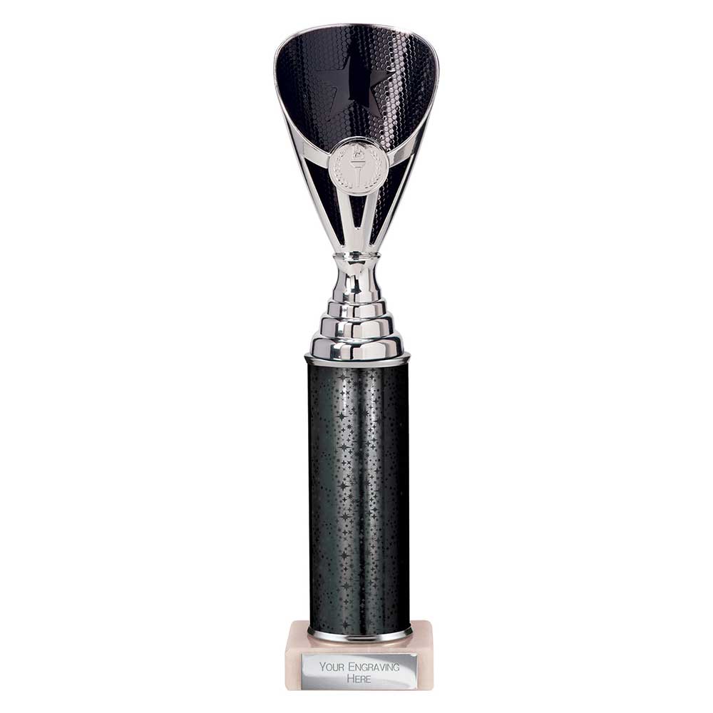 Rising Stars Black & Silver Tube Trophy