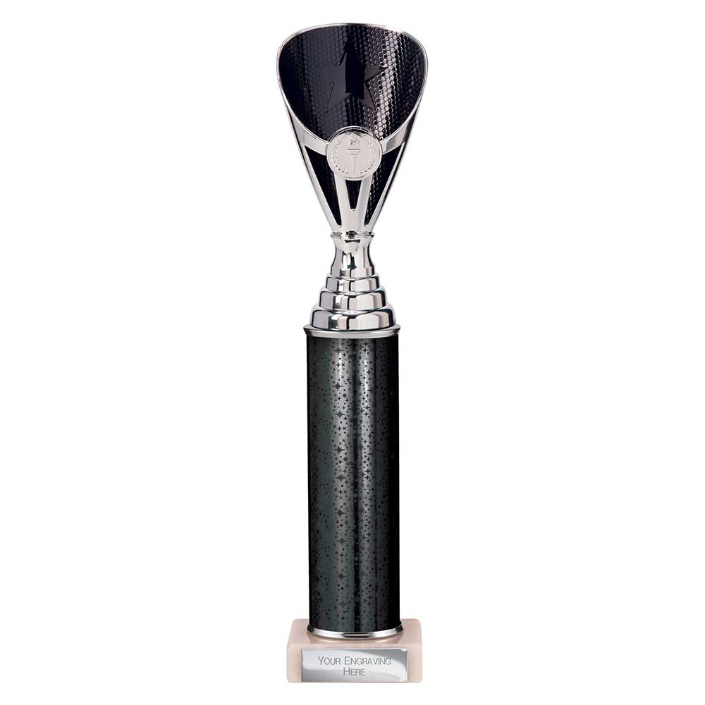 Rising Stars Black & Silver Tube Trophy