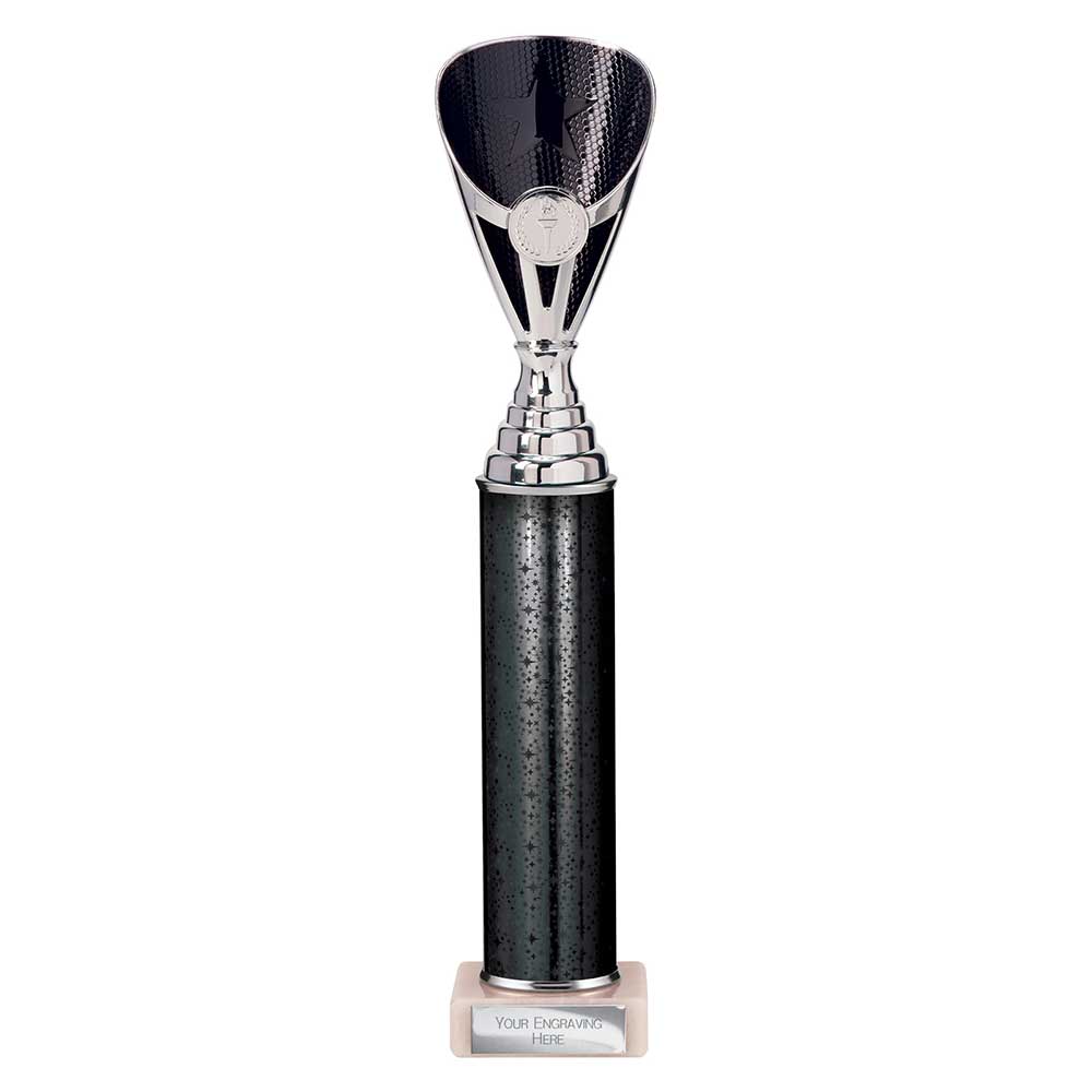 Rising Stars Black & Silver Tube Trophy – 355mm