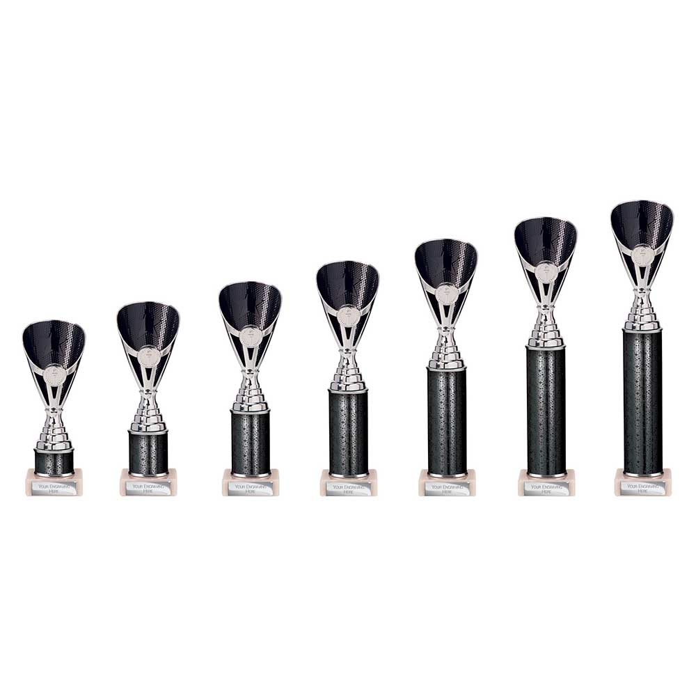 Rising Stars Black & Silver Tube Trophy