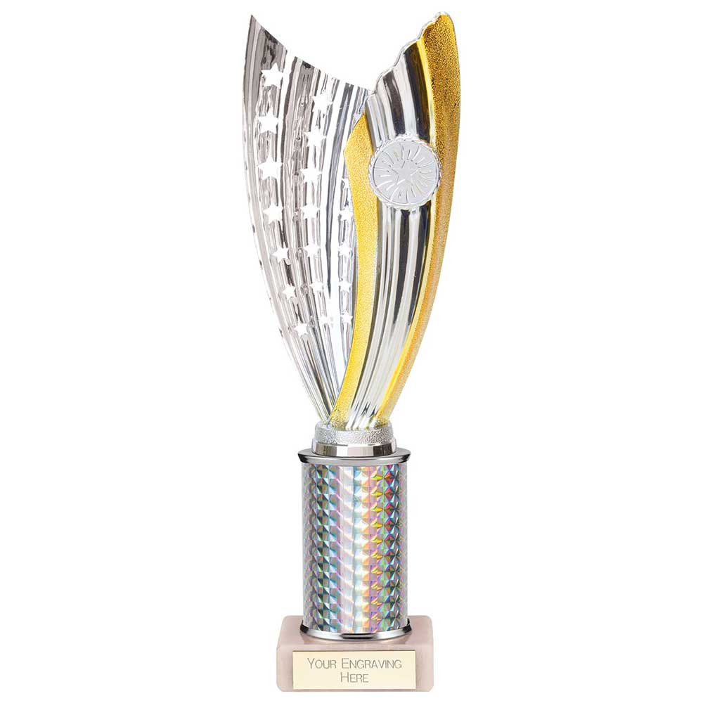 Glamstar Silver & Gold Tube Trophy – 290mm