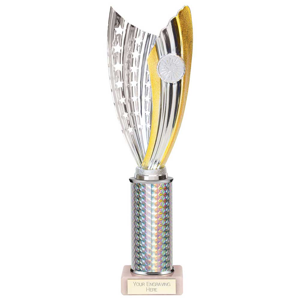 Glamstar Silver & Gold Tube Trophy – 315mm