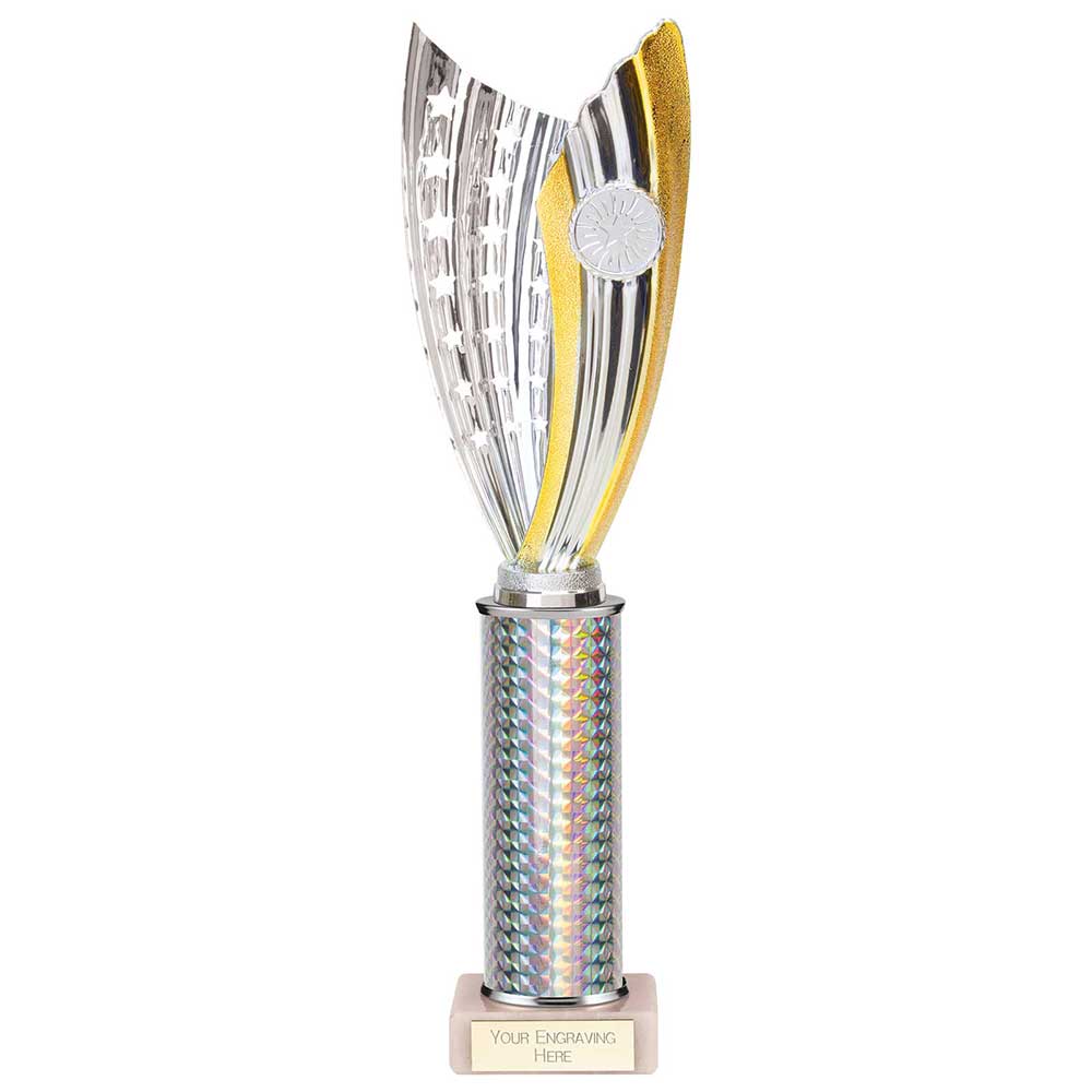 Glamstar Silver & Gold Tube Trophy – 340mm