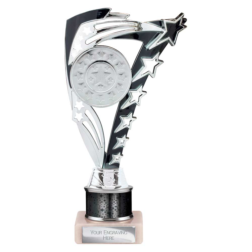 Frenzy Black & Silver Tube Trophy – 215mm