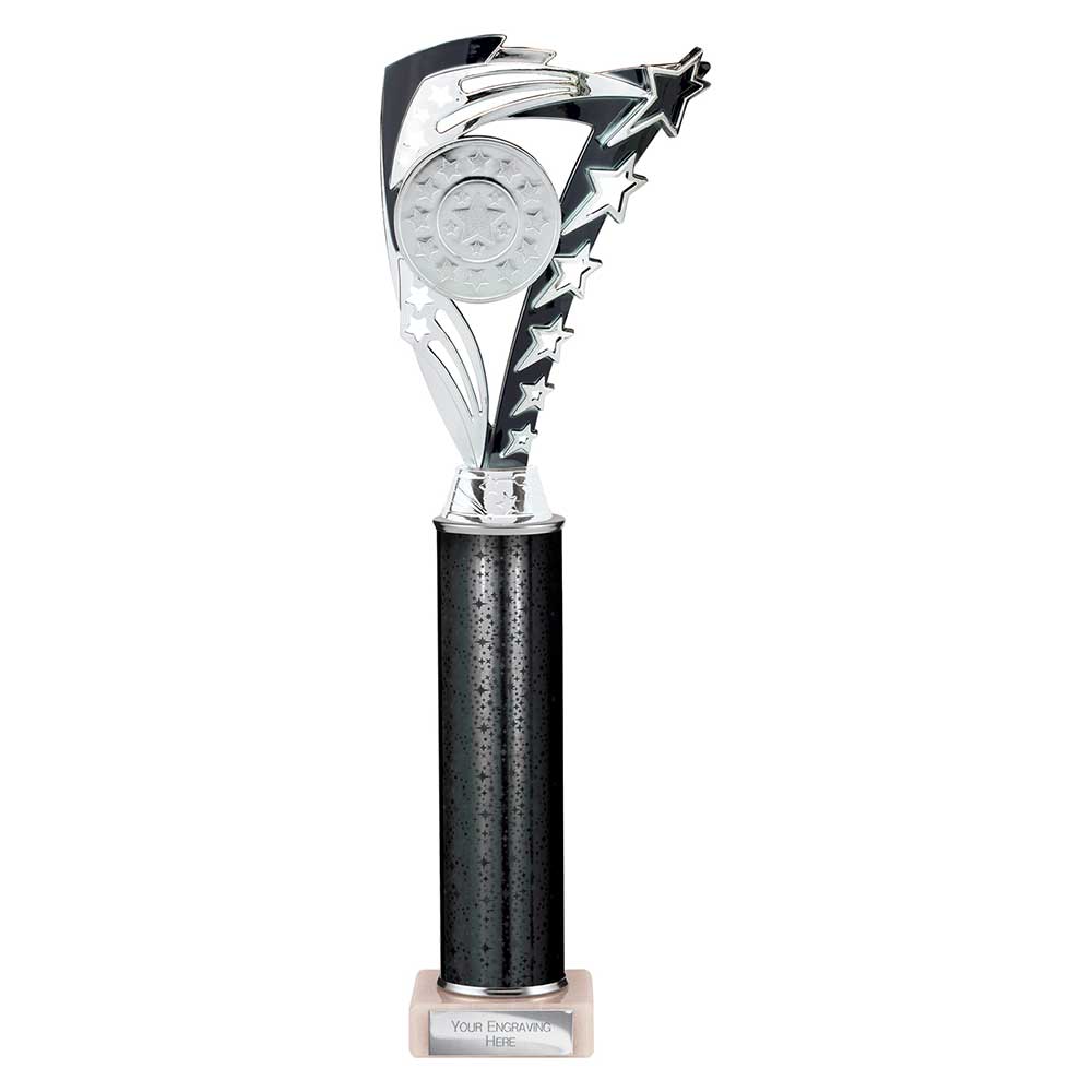 Frenzy Black & Silver Tube Trophy – 365mm