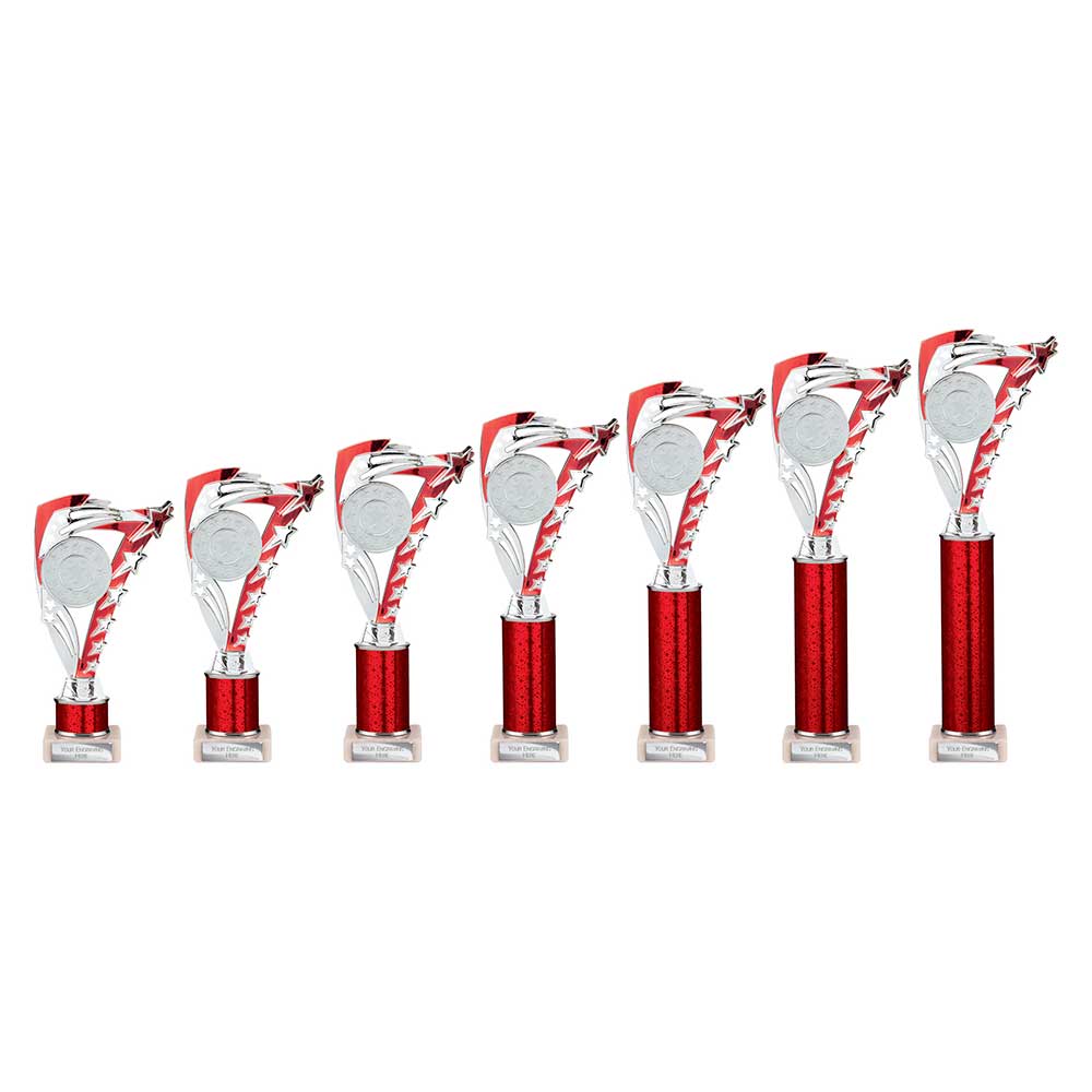 Frenzy Red & Silver Tube Trophy