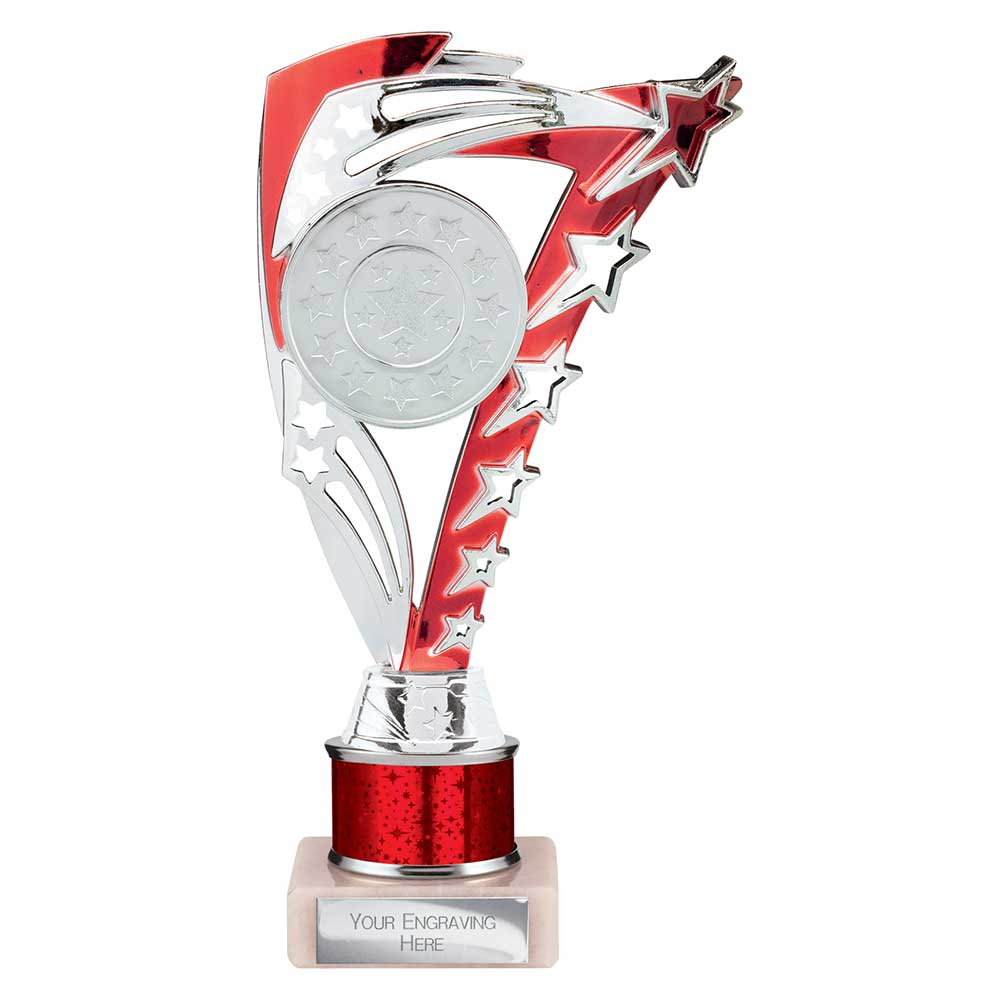 Frenzy Red & Silver Tube Trophy – 215mm