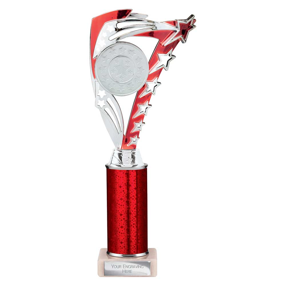 Frenzy Red & Silver Tube Trophy – 290mm