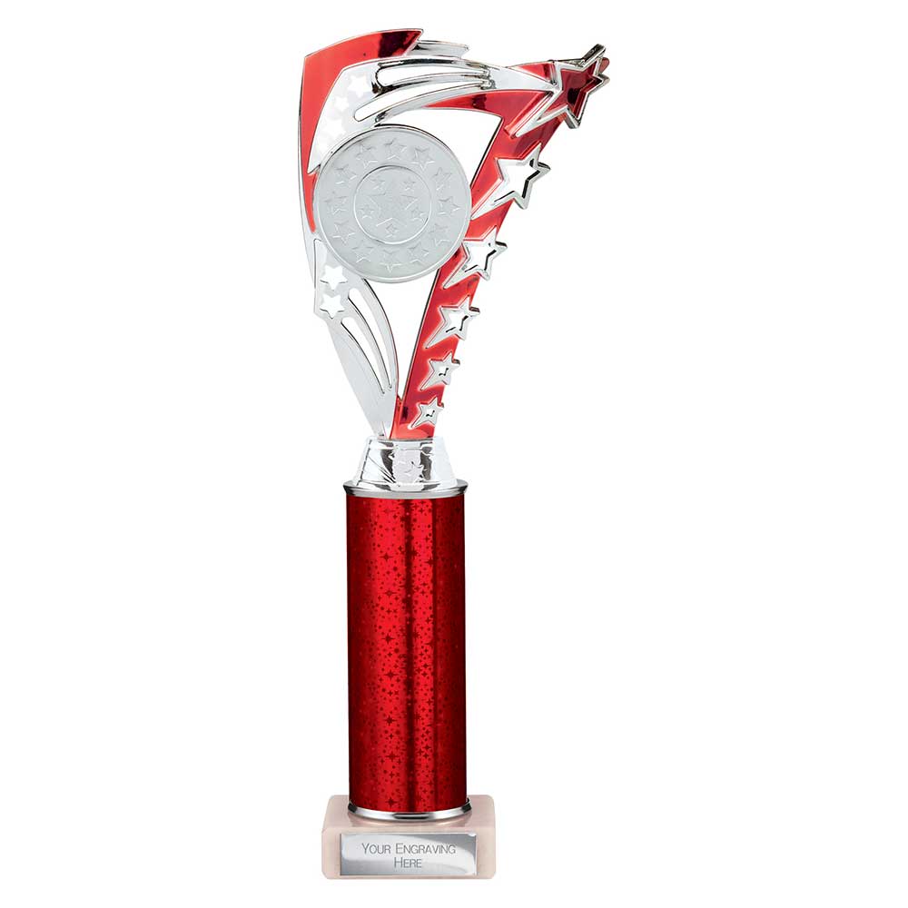Frenzy Red & Silver Tube Trophy – 315mm