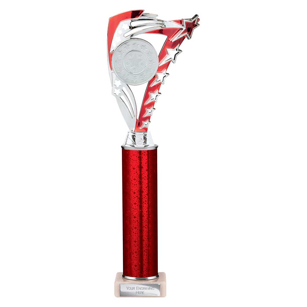 Frenzy Red & Silver Tube Trophy – 365mm