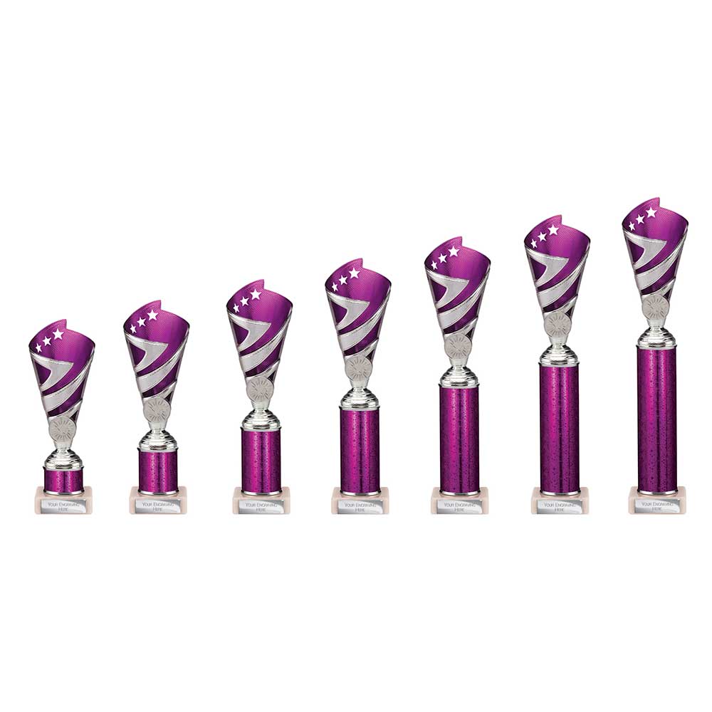 Hurricane Purple & Silver Tube Trophy
