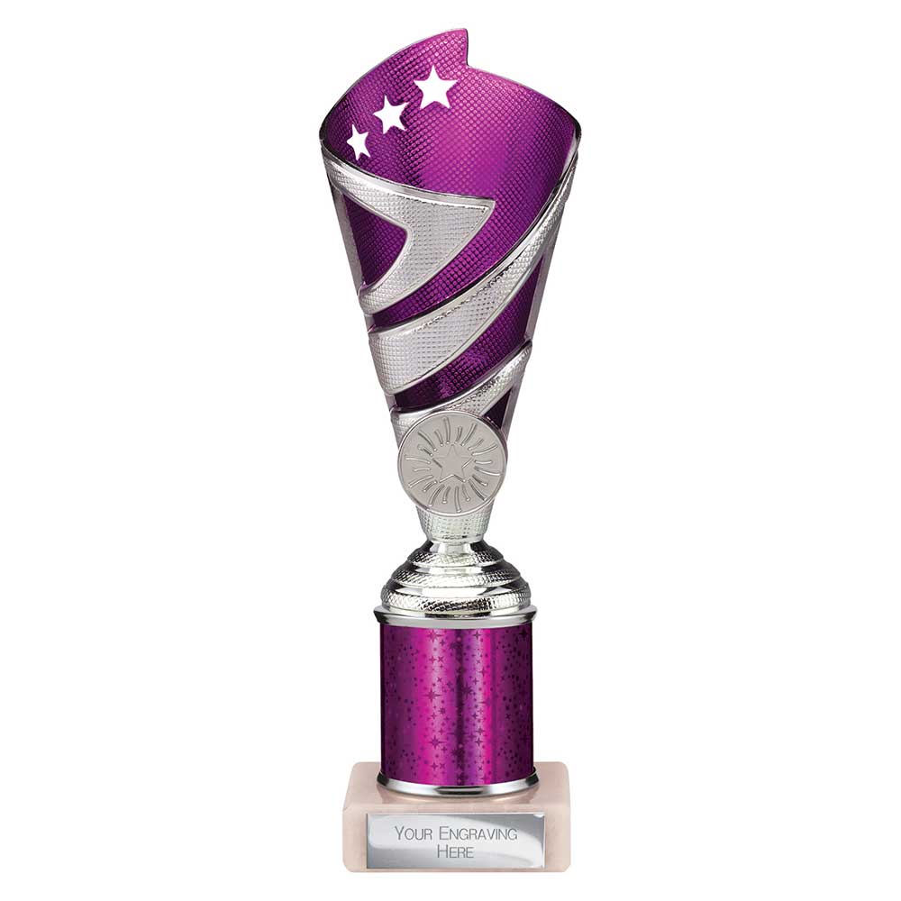 Hurricane Purple & Silver Tube Trophy – 225mm