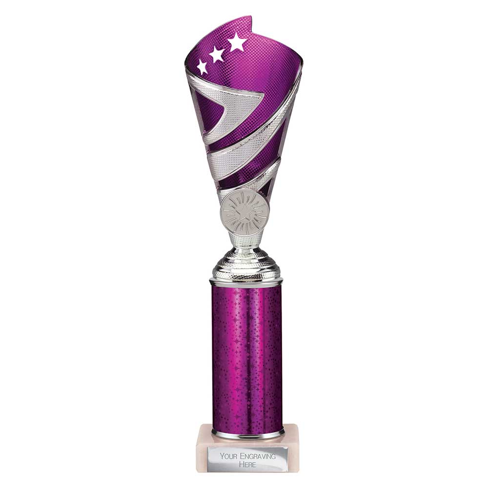 Hurricane Purple & Silver Tube Trophy – 275mm