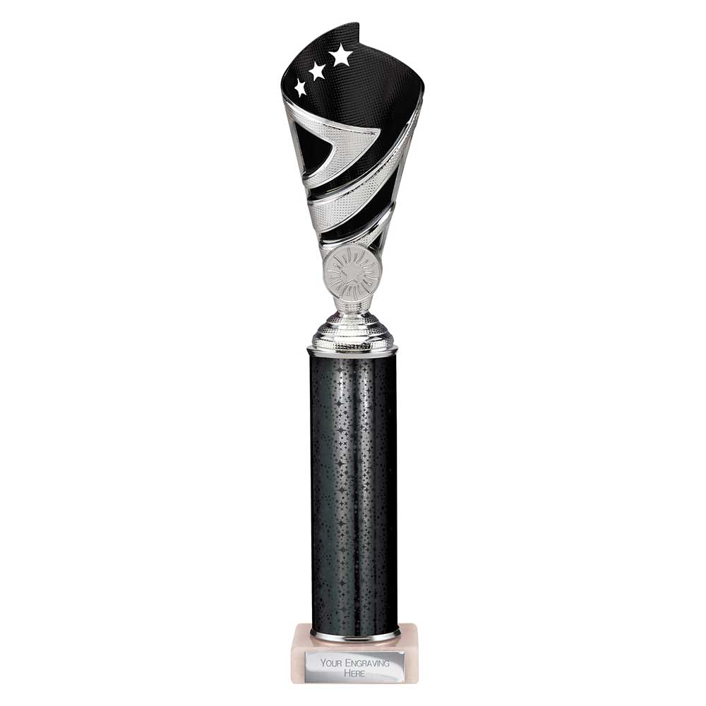 Hurricane Black & Silver Tube Trophy – 325mm