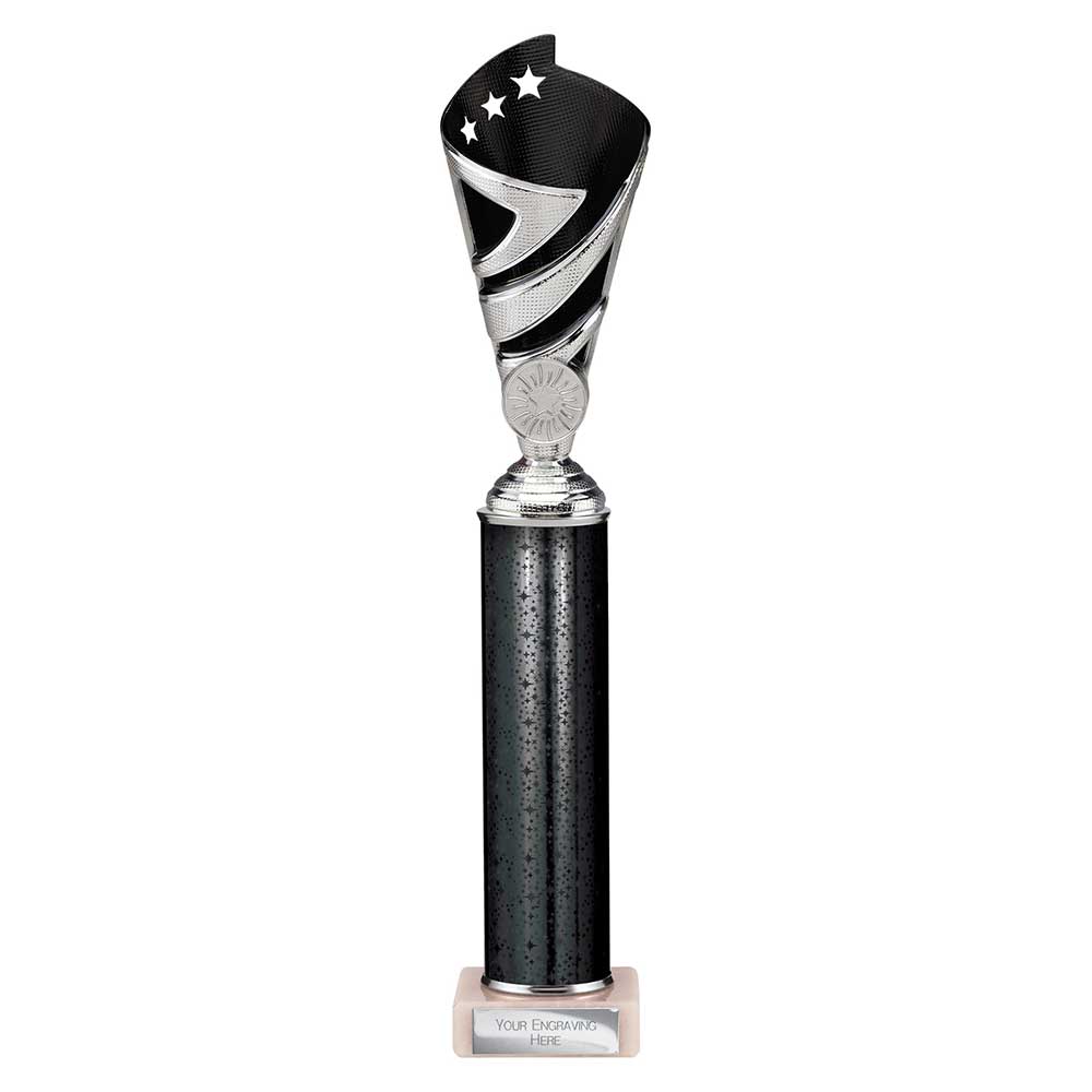 Hurricane Black & Silver Tube Trophy – 350mm