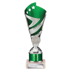 Hurricane Green & Silver Tube Trophy