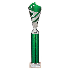 Hurricane Green & Silver Tube Trophy