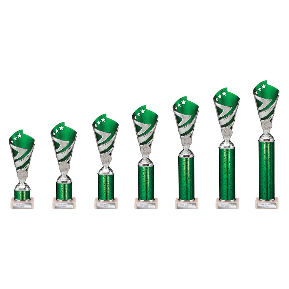 Hurricane Green & Silver Tube Trophy