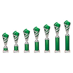 Hurricane Green & Silver Tube Trophy