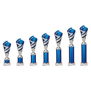 Hurricane Blue & Silver Tube Trophy