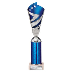 Hurricane Blue & Silver Tube Trophy