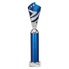 Hurricane Blue & Silver Tube Trophy