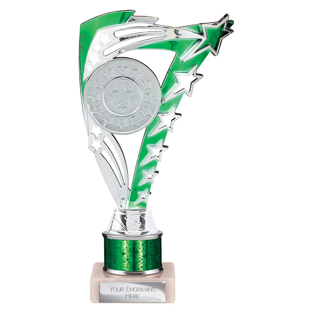 Frenzy Green & Silver Tube Trophy