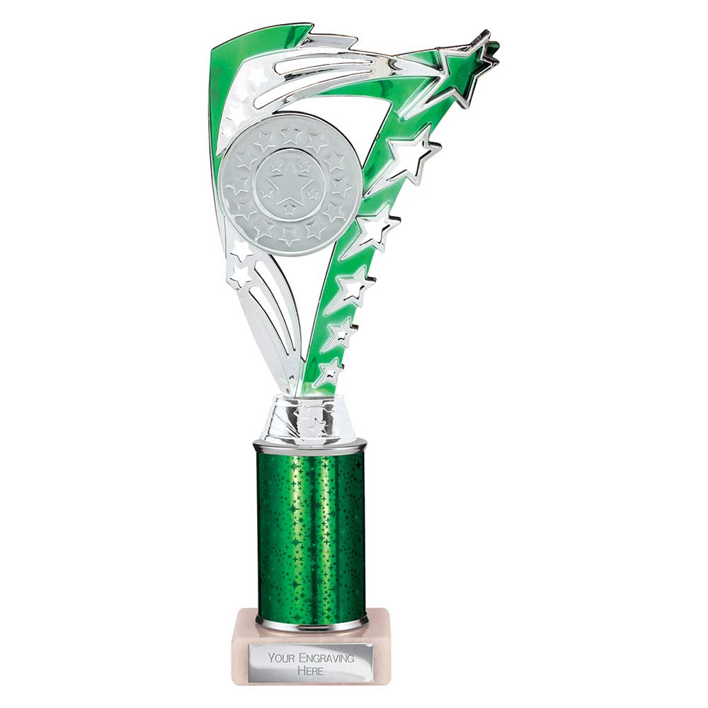Frenzy Green & Silver Tube Trophy – 265mm
