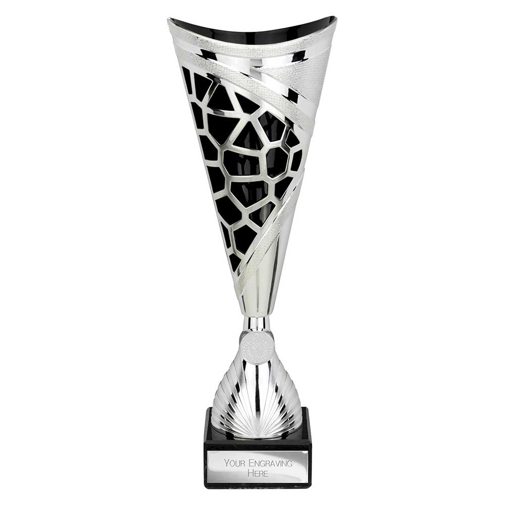 Vivid Black & Silver Trophy