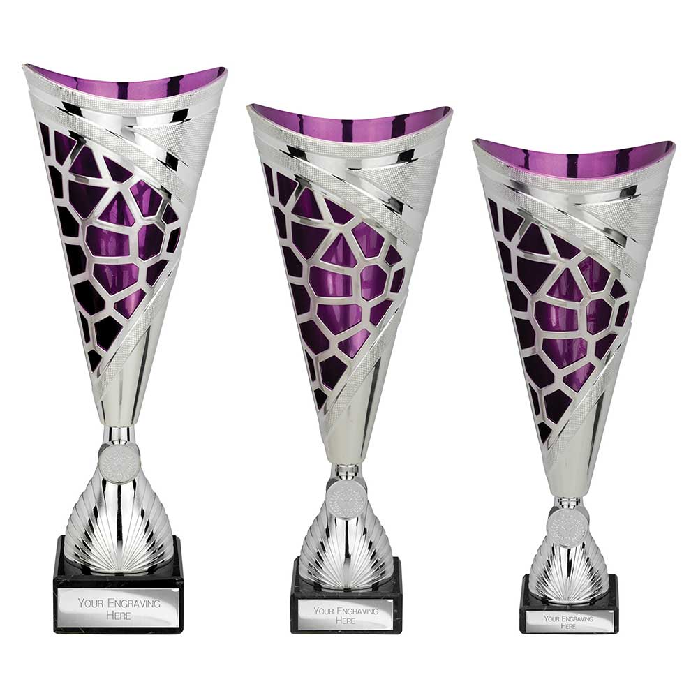 Vivid Purple & Silver Trophy