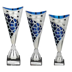 Vivid Blue & Silver Trophy