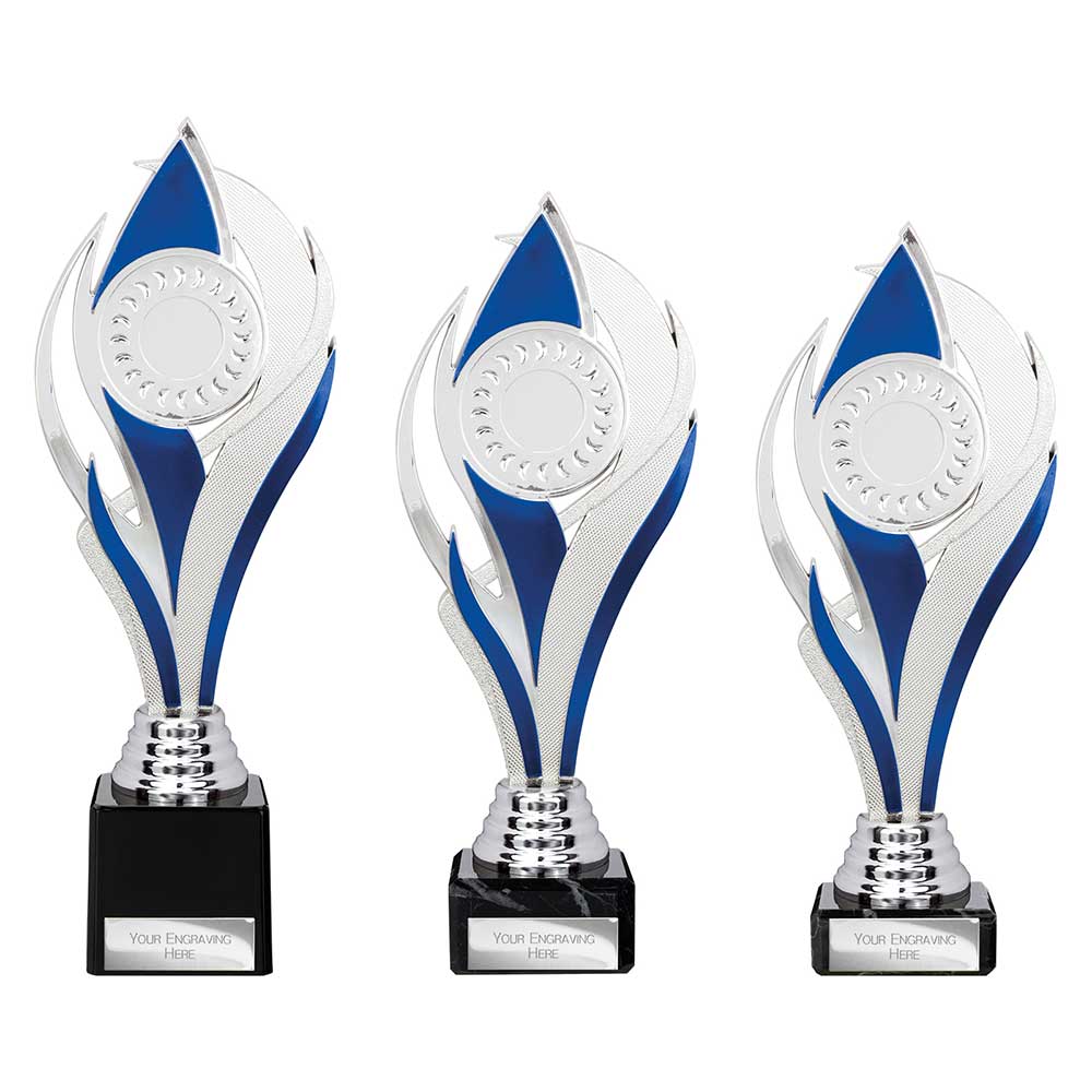 Volcano Blue & Silver Trophy